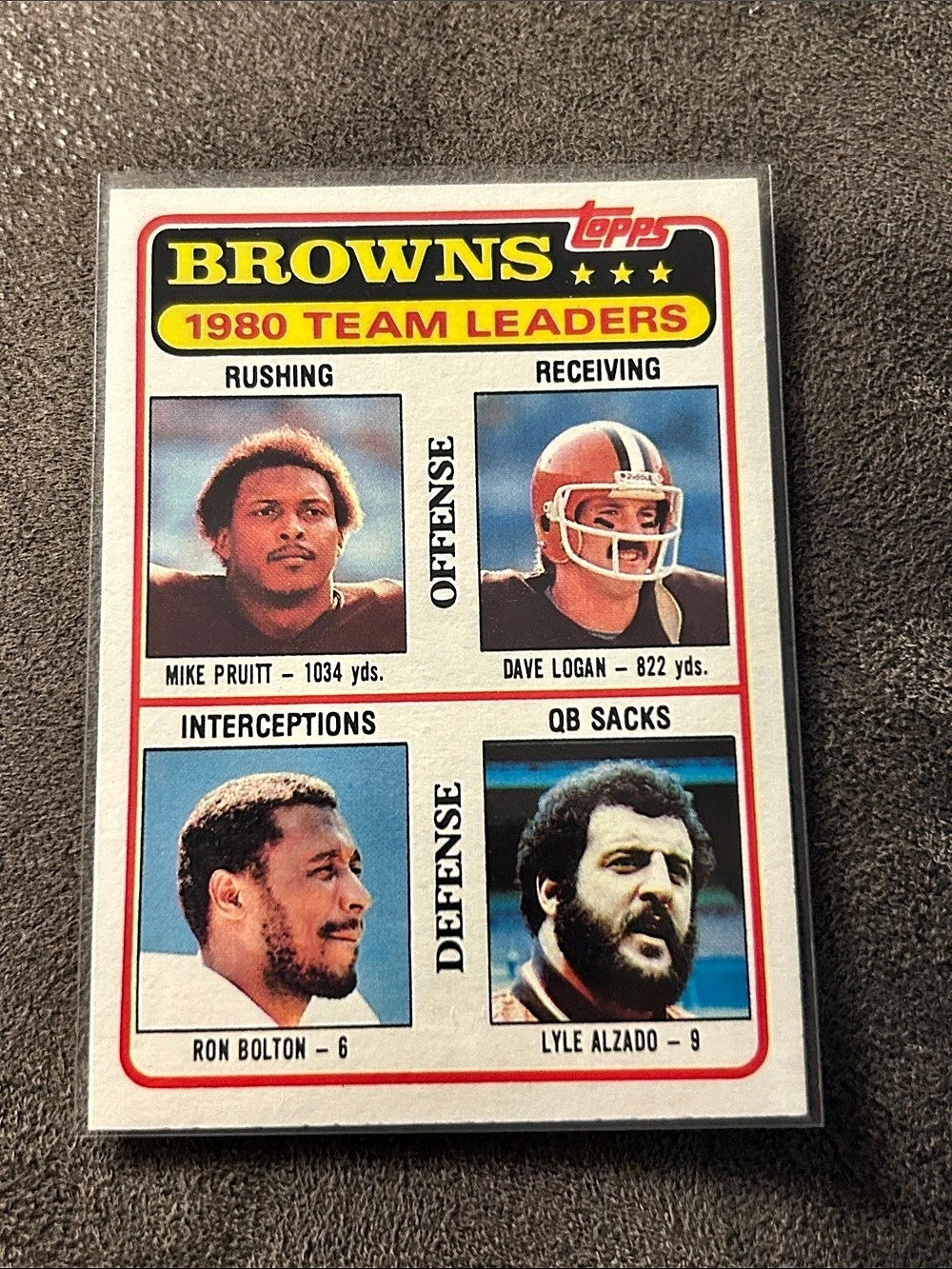 1981 Topps Mike Pruitt/Dave Logan/Ron Bolton/Lyle Alzado Cleveland Browns #113